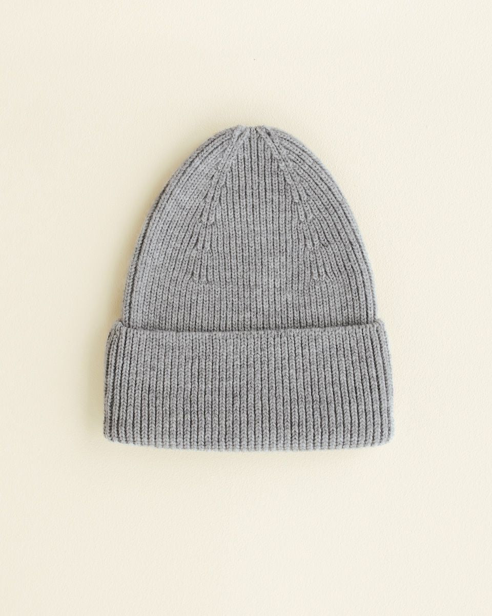 adult BEANIE grey melange – Hvid